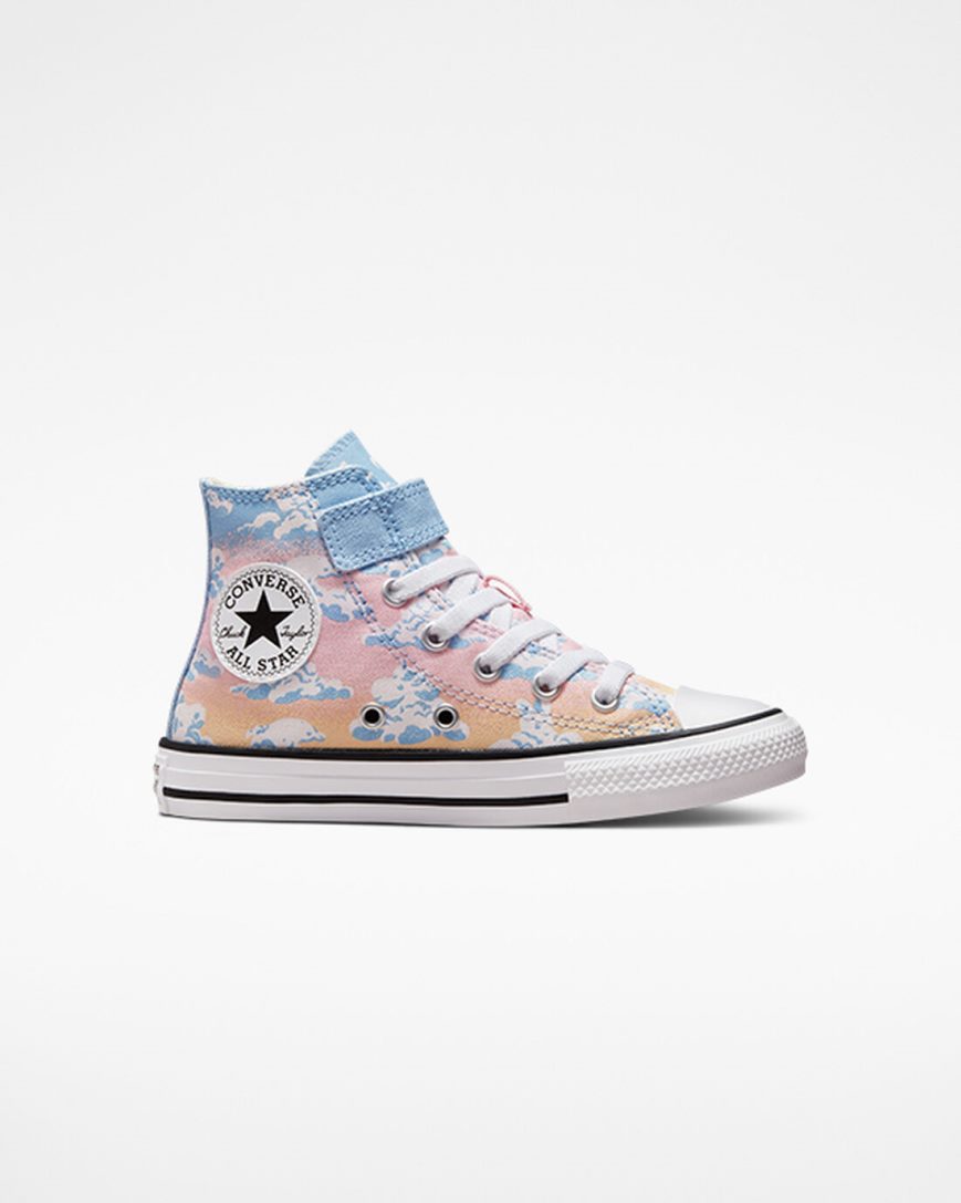 Girls\' Converse Chuck Taylor All Star Easy-On Cloud Gazer High Top Shoes Blue / Orange Pink | AU 15C38Q